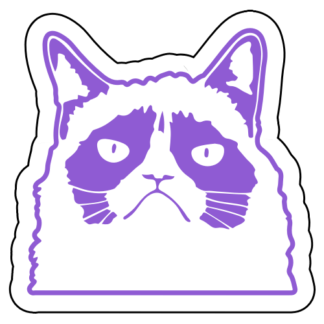 Grumpy Cat Sticker (Lavender)